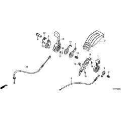 Honda HRX476C1 - VKEE - MASF 1130001- Throttle Lever (2) Diagram