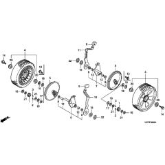 Honda HRX537C1 - HXEA - MAGA 1300001-1399999 Rear Wheel Diagram