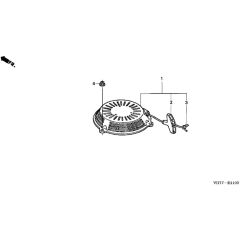 Honda HRX537C1 - HXEA - MAGA 1300001-1399999 Recoil Starter Diagram