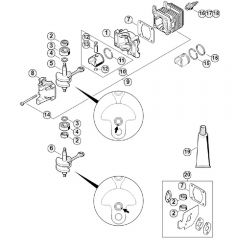 Genuine Stihl HS45 / A - Crankcase, Cylinder