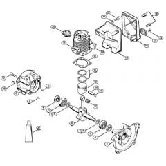 Genuine Stihl HS60 / A - Crankcase, Cylinder