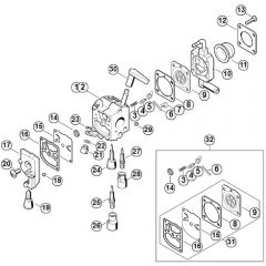 Genuine Stihl HS81 RC-E / G - Carburettor C1Q-S198, C1Q-S140