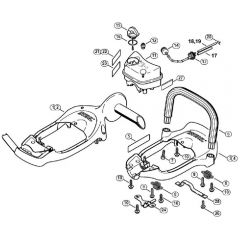 Genuine Stihl HS86 T / H - Handle Frame, Fuel Tank