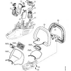 Genuine Stihl HSA66 / B - Electric Motor, Electronic Module, Switch Lever