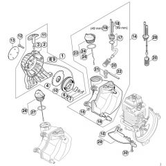 Genuine Stihl HT100 / C - Rewind starter, Fuel tank