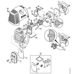 Genuine Stihl HT100 / D - Muffler, Air filter