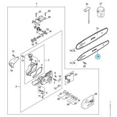 Stihl HT105 - Gear Head - Parts Diagram