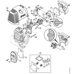 Genuine Stihl HT130 / D - Muffler, Air filter