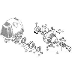 Genuine Stihl HT130 / F - Clutch, Fan housing