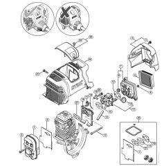 Genuine Stihl HT131 / C - Muffler, Air filter