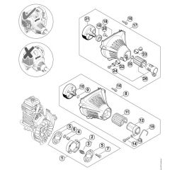 Genuine Stihl HT131 / F - Clutch, Fan housing