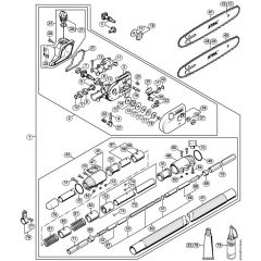 Genuine Stihl HT131 / R - Drive tube assembly, Gear head