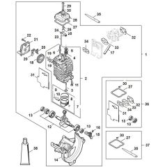 Stihl HT132 - Engine Ø 43 Mm - Parts Diagram