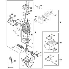 Stihl HT134 - Engine Ø 43 Mm - Parts Diagram