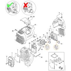 Stihl HT135 - Muffler, Air Filter - Parts Diagram