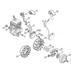 Genuine Stihl HT56 C-E / D - Ignition system, Clutch