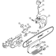 Genuine Stihl HT70 / AE - Oil tank, Chain sprocket cover (38.2002)