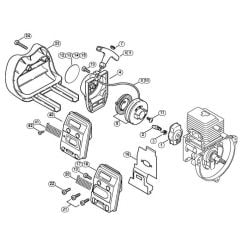 Genuine Stihl HT70 / B - Rewind starter, Muffler