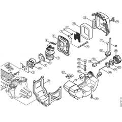 Genuine Stihl HT73 / F - Air filter, Fuel tank