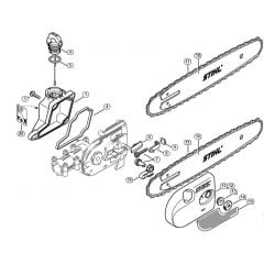 Genuine Stihl HT73 / O - Oil tank, Chain sprocket cover