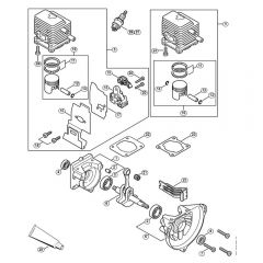 Genuine Stihl KW85 / A - Crankcase, Cylinder