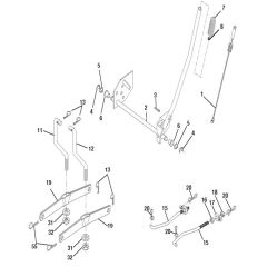 McCulloch M13597 - 96011023802 - 2010-03 - Mower Lift - Deck Lift Parts Diagram