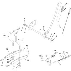 McCulloch M13597HRB - 96061028900 - 2010-01 - Mower Lift - Deck Lift Parts Diagram