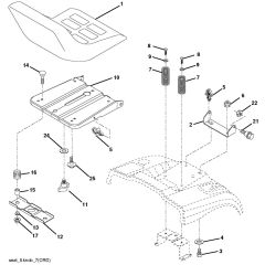 McCulloch M13597HRB - 96061028900 - 2010-01 - Seat Parts Diagram