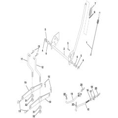 McCulloch M13597RB - 96061029100 - 2010-07 - Mower Lift - Deck Lift Parts Diagram