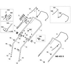 Viking MB 450 - Handle - Parts Diagram