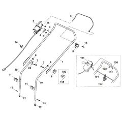 Viking ME400 M - Handle - Parts Diagram