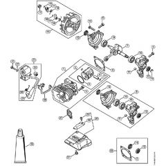 Genuine Stihl MS151 C-E / A - Cylinder with piston, Ignition system