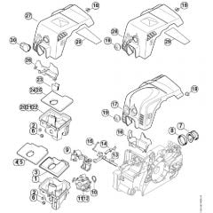 Genuine Stihl MS170 C-E / K - Air filter, Shroud