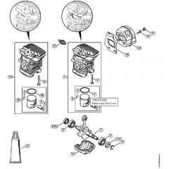 Genuine Stihl MS171 C-BE / B - Cylinder, Muffler