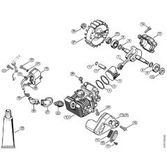 Genuine Stihl MS192 T / A – Cylinder with piston, Ignition system