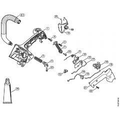 Genuine Stihl MS201 TC-E / H - Handle housing, Handlebar