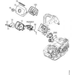 Genuine Stihl MS201 TC-E / K - Air filter, Carburetor box cover