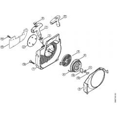 Genuine Stihl MS210 C-BE / J - Fan housing with rewind starter