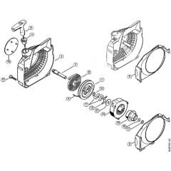 Genuine Stihl MS210 C-BE / K - Fan housing with rewind starter