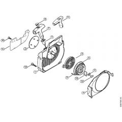 Genuine Stihl MS230 / J - Fan housing with rewind starter