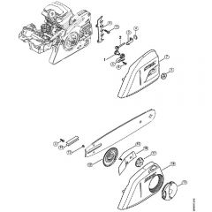 Genuine Stihl MS251 C-BE / F - Chain Tensioner, Chain Sprocket Cover