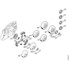 Genuine Stihl MS260 C-B / D - Clutch, Chain sprocket