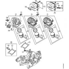 Genuine Stihl MS261 C-BE / B - Cylinder, Muffler