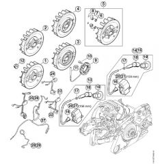 Genuine Stihl MS261 C-BE / F - Ignition system, Wiring harness