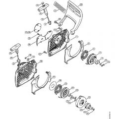 Genuine Stihl MS261 C-BE / G - Rewind starter, Hand guard