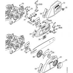 Genuine Stihl MS261 / E - Chain tensioner, Chain sprocket cover