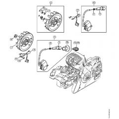 Genuine Stihl MS271 / G - Ignition System, Wiring Harness