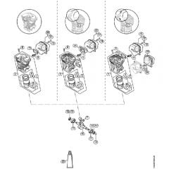 Genuine Stihl MS311 / B - Cylinder, Muffler