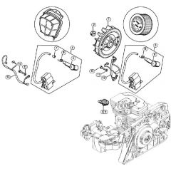 Genuine Stihl MS311 / E - Ignition system, Wiring harness