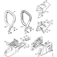 Genuine Stihl MS340 / L - Chain Sprocket Cover, Handlebar